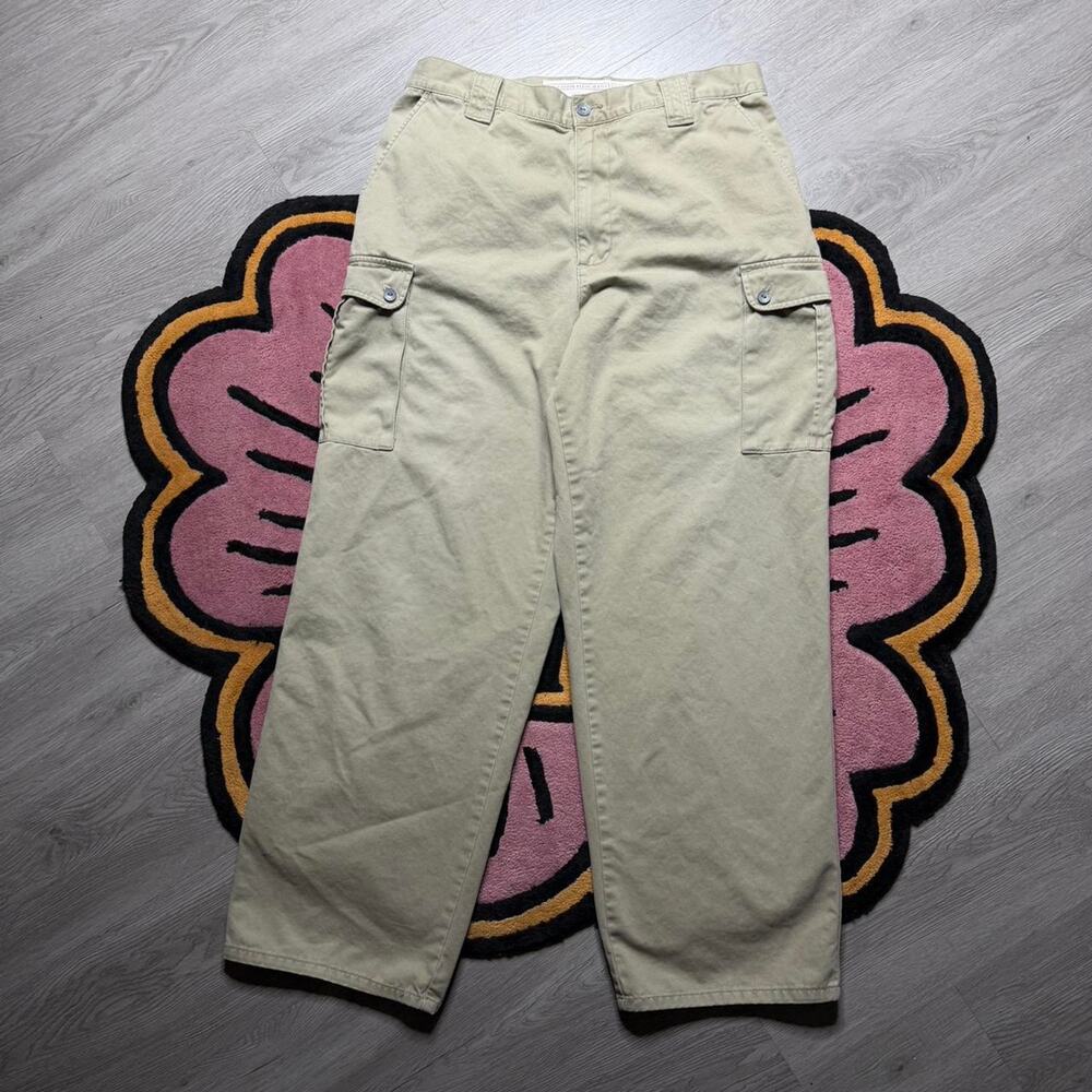 Vintage Y2K Calvin Klein Baggy Loose fit Cargo Pants Size 34 Beige